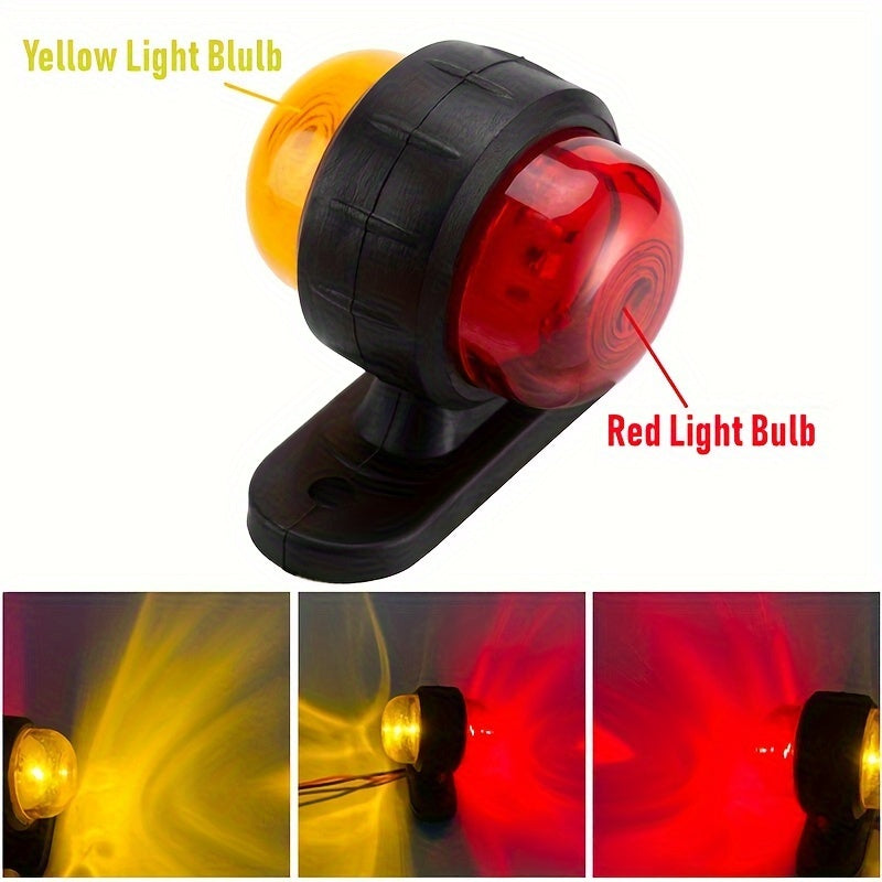10pcs 12-24V Double-Sided Car Truck Side Indicator Lamps Red Amber Blinker Signal Indicator Lamp for Trailer Lorry Caravan