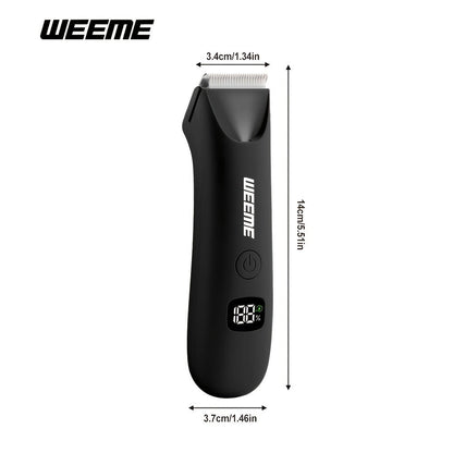 Men's Body Hair Trimmer USB Rechargeable - Chest, Leg & Armpit Hair Trimmer with LCD Display & LED Light, Cordless Electric Body Groomer for Men, Gift for Dad, Husband, Son, Birthday & Father's Day