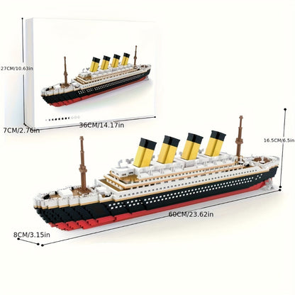 Cruise Ship Building Blocks Model Set 3000+ Pieces – Large Scale Ocean Liner Brick Construction Kit Compatible with LEGO for Adults Teens Kids Ages 12+, Stunning Display Model Birthday Holiday Gift