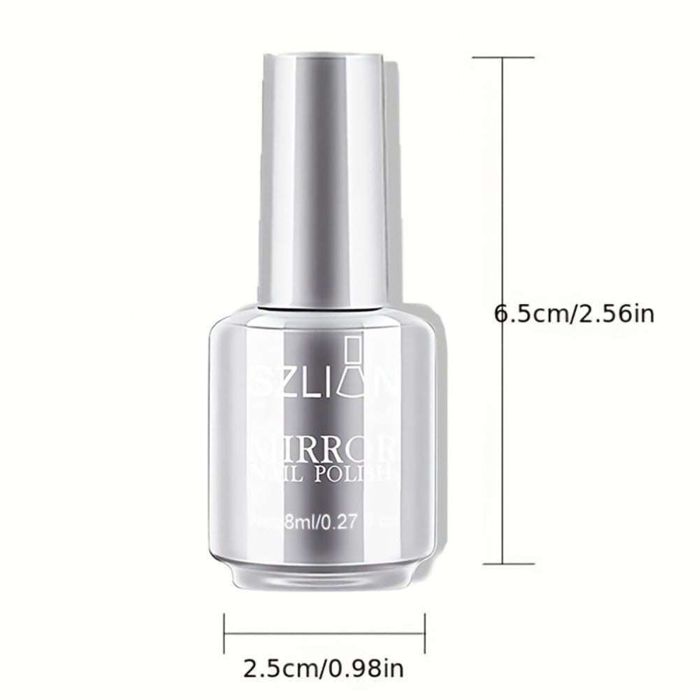 Chrome Mirror Nail Polish Set 3 Colors Metallic Reflective Finish – High-Shine Acrylic Nail Art Polish for Salon & Home Manicure, Party Holiday Valentine's Day Gift for Women