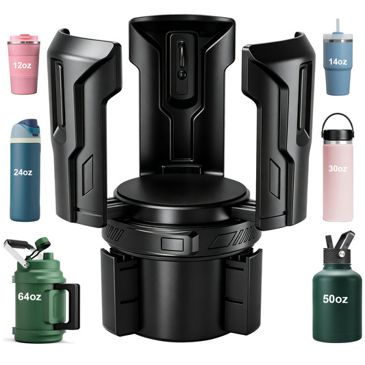 Enhanced Car Cup Holder with Automatic Expansion, Compatible with Different Cup Sizes (12-64 Oz), Easy to Install And Operate, Sturdy And Dependable | Adjustable | A Must-Have Car Accessory for Staying Hydrated While Traveling