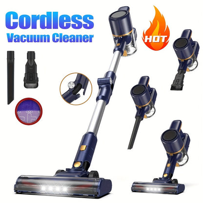 Cordless Vacuum Cleaner for Home – Corded & Cordless 2-in-1, 180° Foldable, LED Brush, High Suction, 40-Min Runtime, 38.58oz Dust Cup for Hardwood Floors, Seniors & Pregnant Women