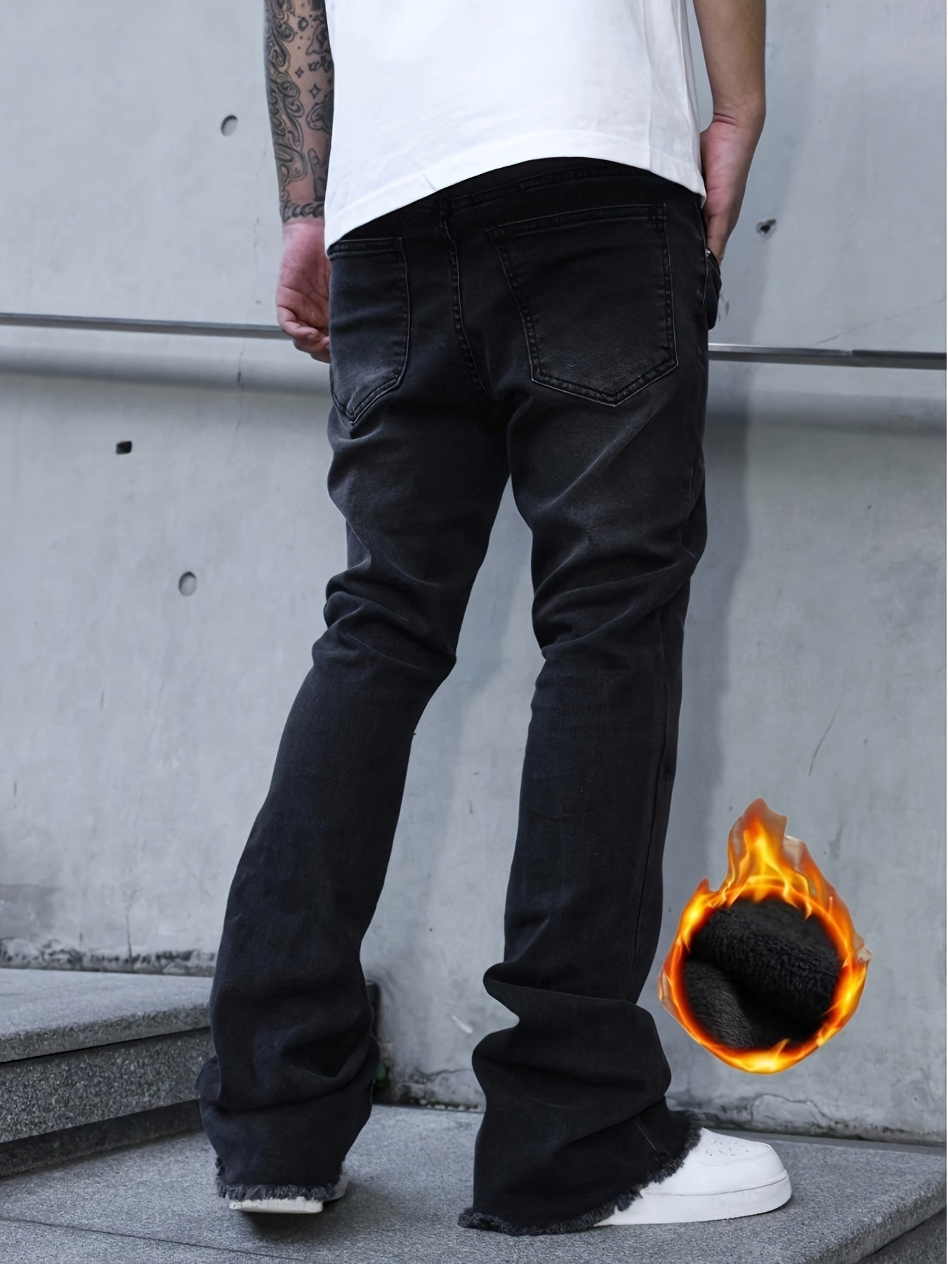 Men's Bootcut Jeans - Classic Wash Clean Finish Modern