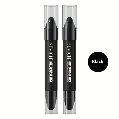 Instant Gray Root Coverage Stick for Men 2-Pack Sevich Beard & Hairline Color Pen — Hypoallergenic Sweat-Proof Water-Resistant Long-Lasting Precise Application Black & Dark Brown