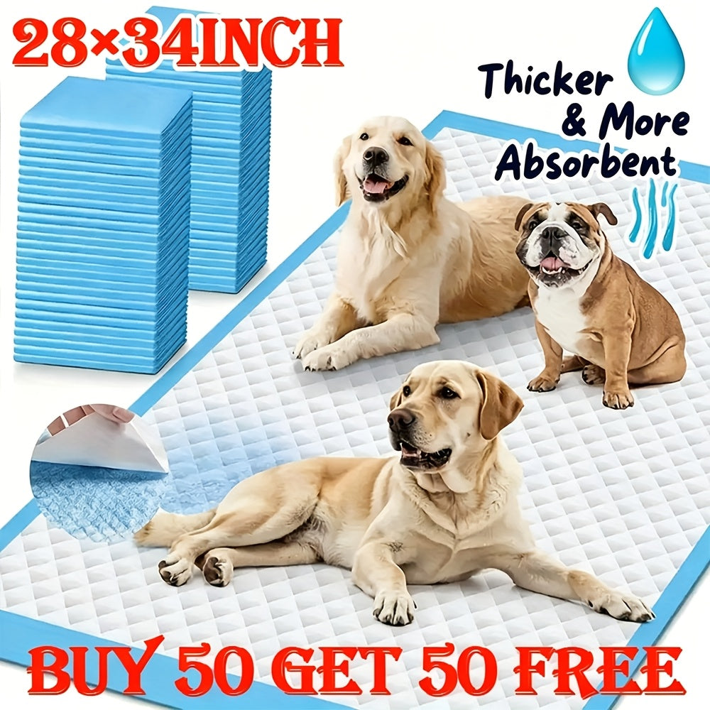 Super Absorbent Dog Pee Pads Buy More Save More – Thickened Leak-Proof Training Pads for Medium & Large Dogs | 80-Count 23x23" or 100-Count 28x34" | Fast Delivery | Home, Camping & Travel Use