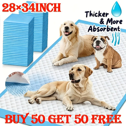 Super Absorbent Dog Pee Pads Buy More Save More – Thickened Leak-Proof Training Pads for Medium & Large Dogs | 80-Count 23x23" or 100-Count 28x34" | Fast Delivery | Home, Camping & Travel Use
