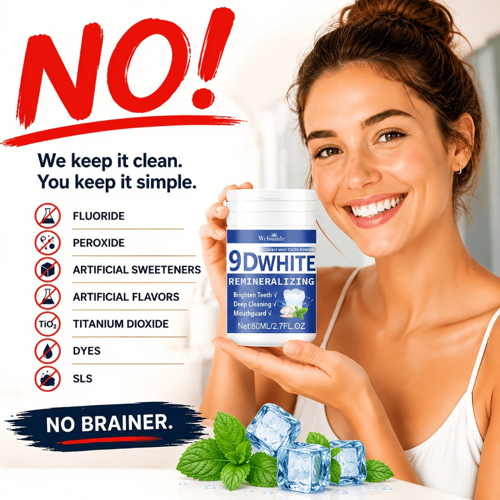 Hydroxyapatite Tooth Powder 2-Pack Remineralizing Fluoride-Free Deep Cleaning Whitening Mint Toothpowder for Sensitive Teeth Enamel Repair Daily Oral Care Gift