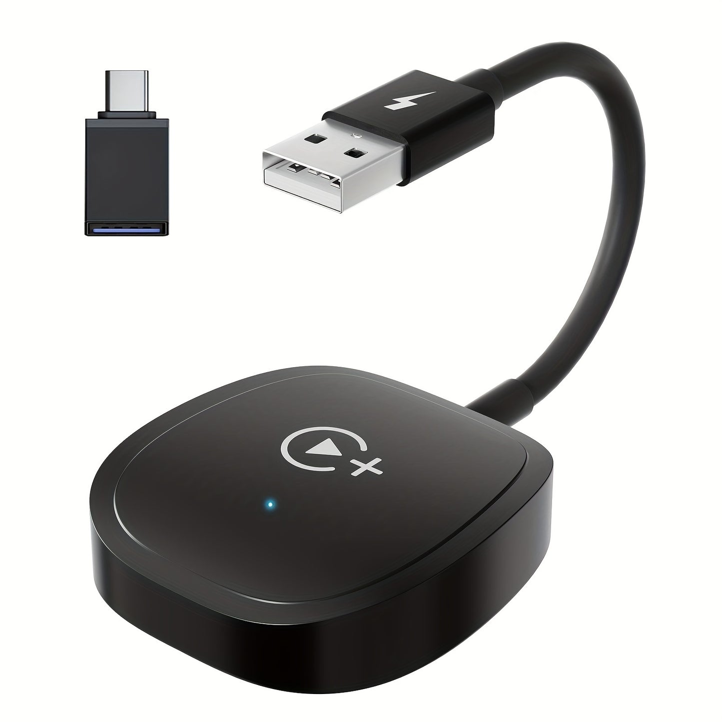 Wireless CarPlay Adapter & Android Auto Dongle – Plug & Play, Stream Video Music Navigation Calls, iPhone iOS 10+ & Android Compatible
