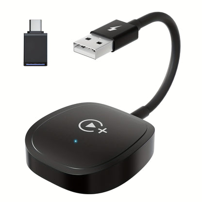 Wireless CarPlay Adapter & Android Auto Dongle – Plug & Play, Stream Video Music Navigation Calls, iPhone iOS 10+ & Android Compatible
