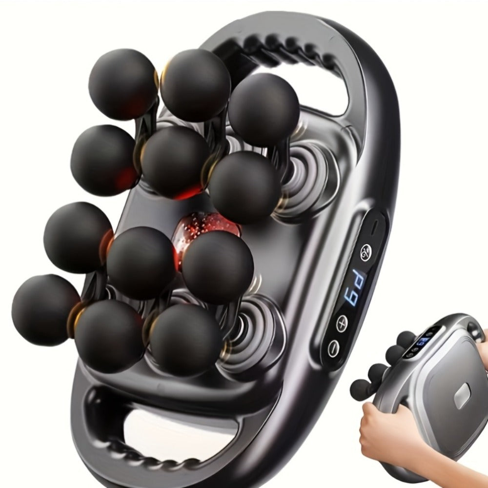 Fascia Gun Multi-Head Deep Tissue Massager – 9 High-Frequency Modes for Leg, Waist, Back & Hip Muscle Relief | Ergonomic Compact Design with High-Performance Motor for Fitness Recovery