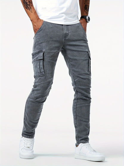 Men's Slim Fit Jeans - Black Denim Clean Finish Travel