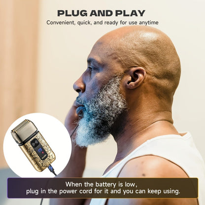 Cordless Electric Foil Shaver Grooming Kit for Men with Barber Shears Beard Mustache Trimmer Bald Head Razor Haircutting Set Father's Day Birthday Gift for Dad Husband