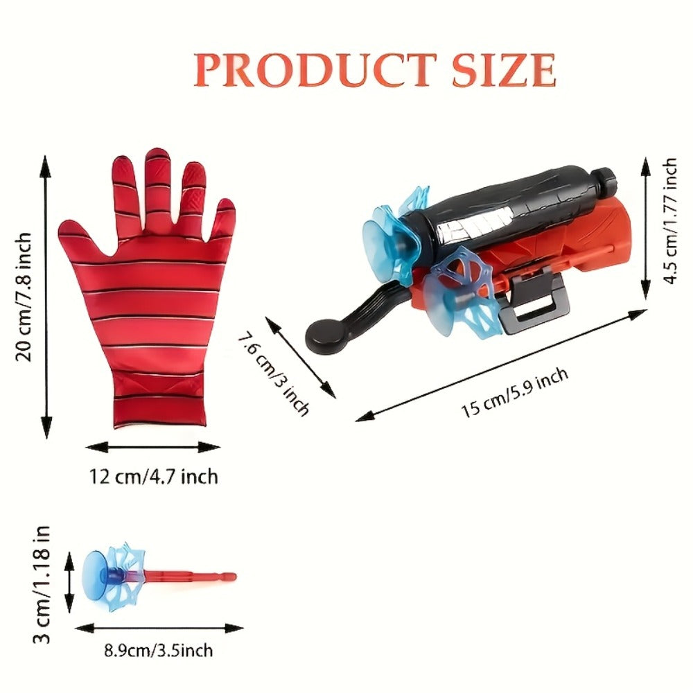 Wrist Spider Web Shooter Toy for Kids & Teens – Superhero Web Launcher Set with Eye Mask Target & Water Gun, Outdoor Party Gift Boys Halloween Easter Birthday