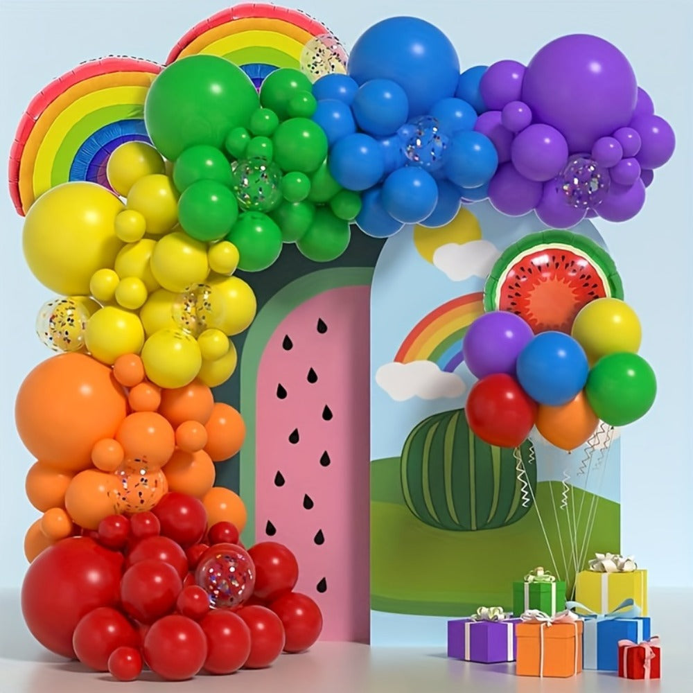 Balloon Arch Kit 422 Pcs Rainbow Matte Latex Balloons in 4 Sizes 5" 10" 12" 18" – DIY Balloon Garland for Birthday Baby Shower Wedding Bridal Shower Graduation & Holiday Party Decorations