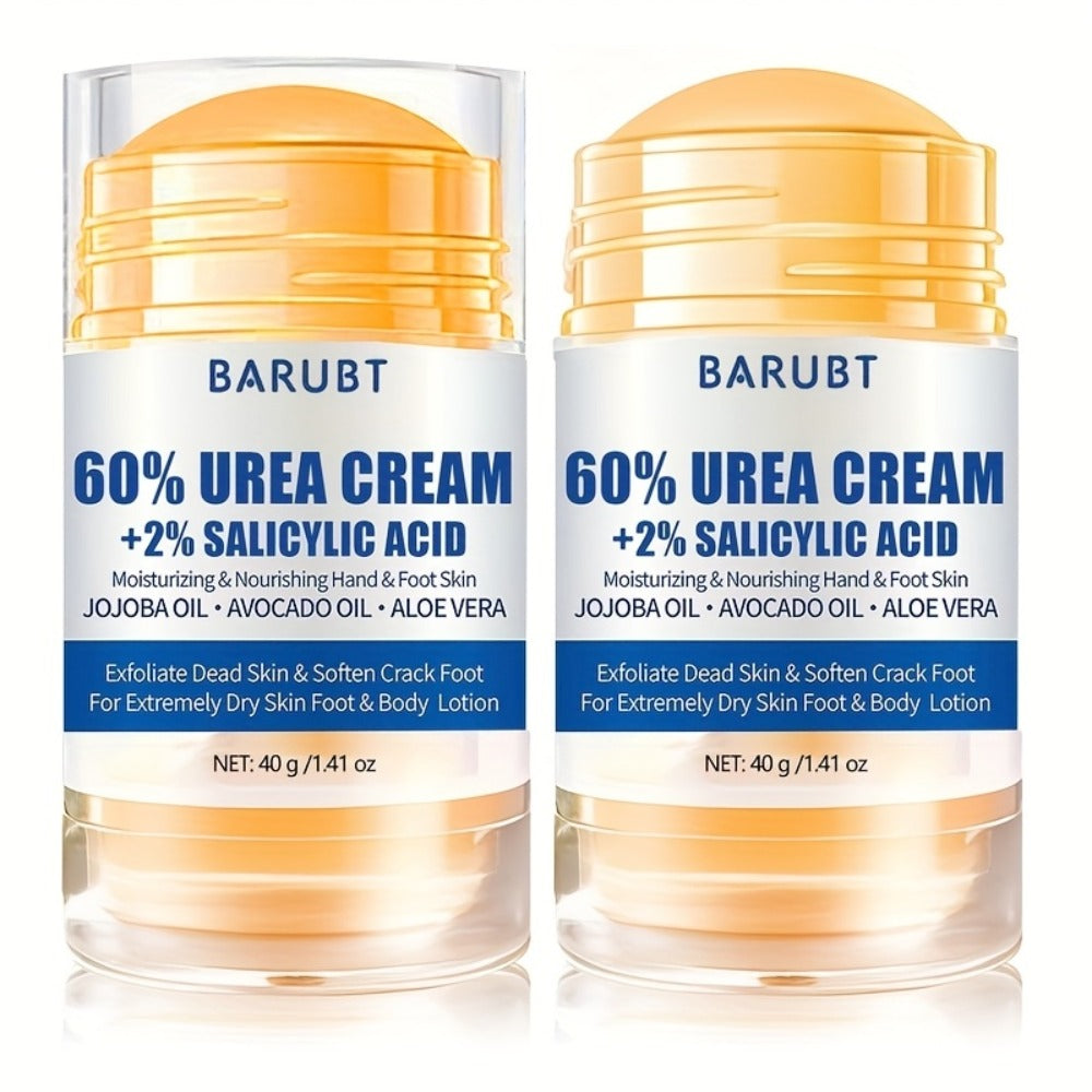 Cracked Heel Cream 2pcs – Salicylic Acid & Urea Foot Repair Cream with Aloe Vera Beeswax for Dry Feet Knees Elbows Hands | Deep Moisturizing Heel Balm Stick Unisex 40g