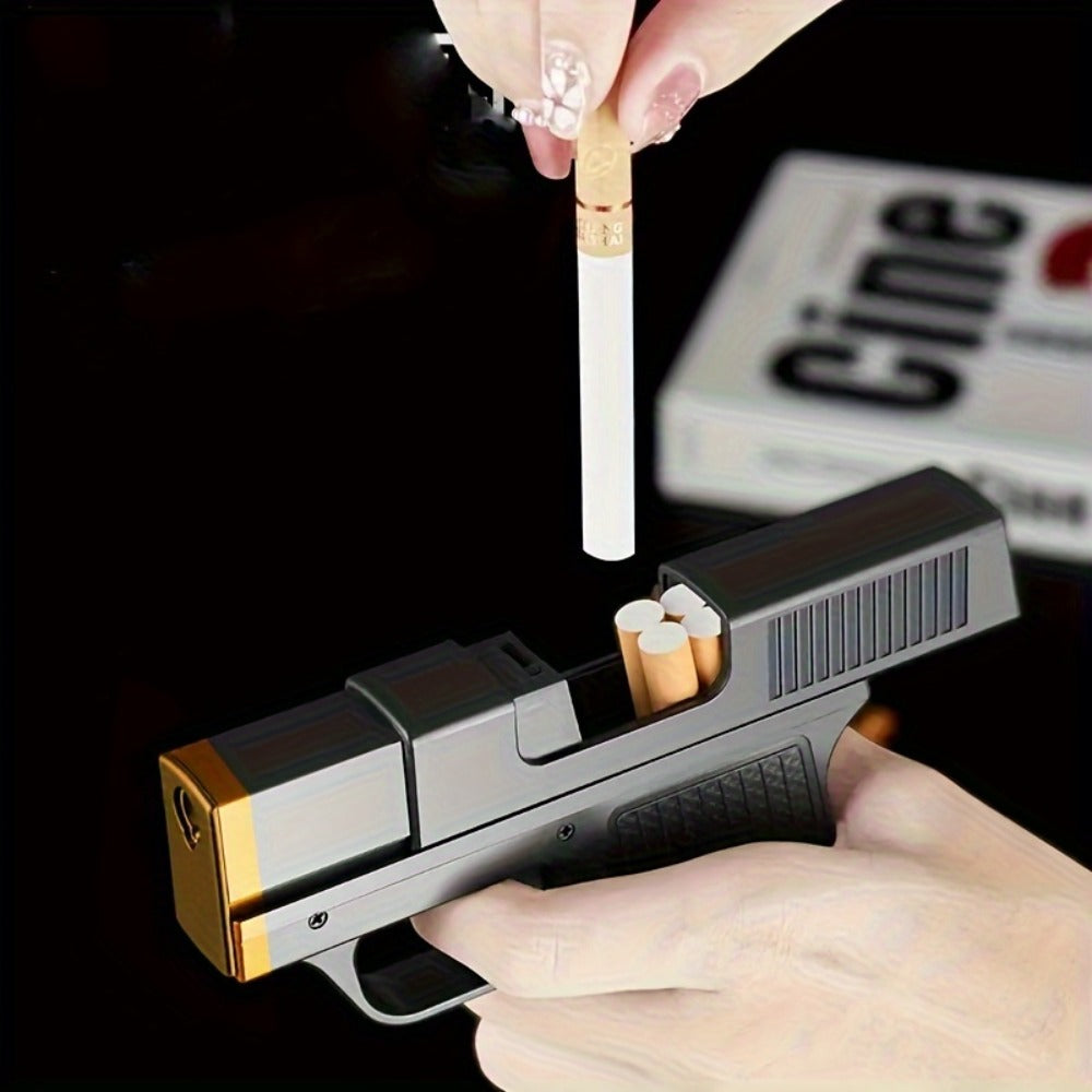 Cigarette Box Lighter Creative Design – Windproof Butane Torch with Adjustable Flame, Cigar & BBQ Lighter, Outdoor Portable Kitchen Baking Essential, Unique Gift Idea (Butane Not Included)