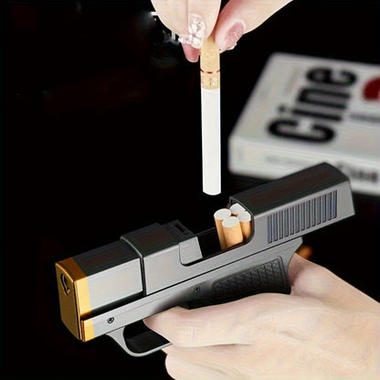 Cigarette Box Lighter Creative Design – Windproof Butane Torch with Adjustable Flame, Cigar & BBQ Lighter, Outdoor Portable Kitchen Baking Essential, Unique Gift Idea (Butane Not Included)