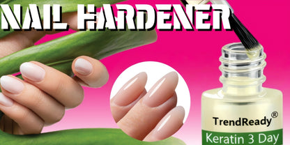 Vitamin E & Hyaluronic Acid Nail Hardener 2PCS 0.51oz – Protein Base Coat Ridge Filler & Concealer Quick Air-Dry Formula, Strengthens Weak Brittle Peeling Nails & Toenails, Clear Nail Treatment for Women Men