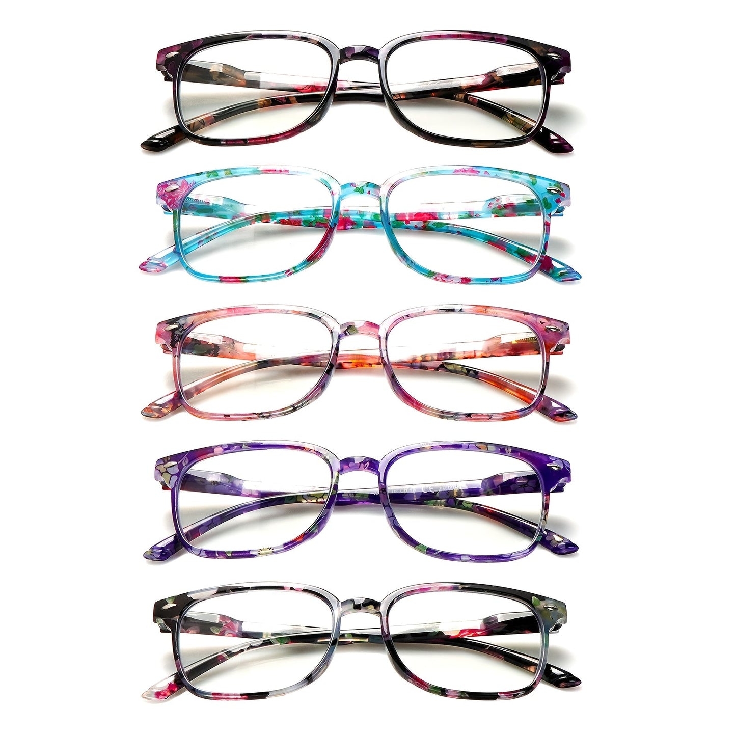 Blue Light Blocking Reading Glasses for Women 5-Pack – Stylish Computer Readers with Spring Hinges, Anti-Blue Light Lenses, Multiple Strengths 1.0–4.0x, Multicolor
