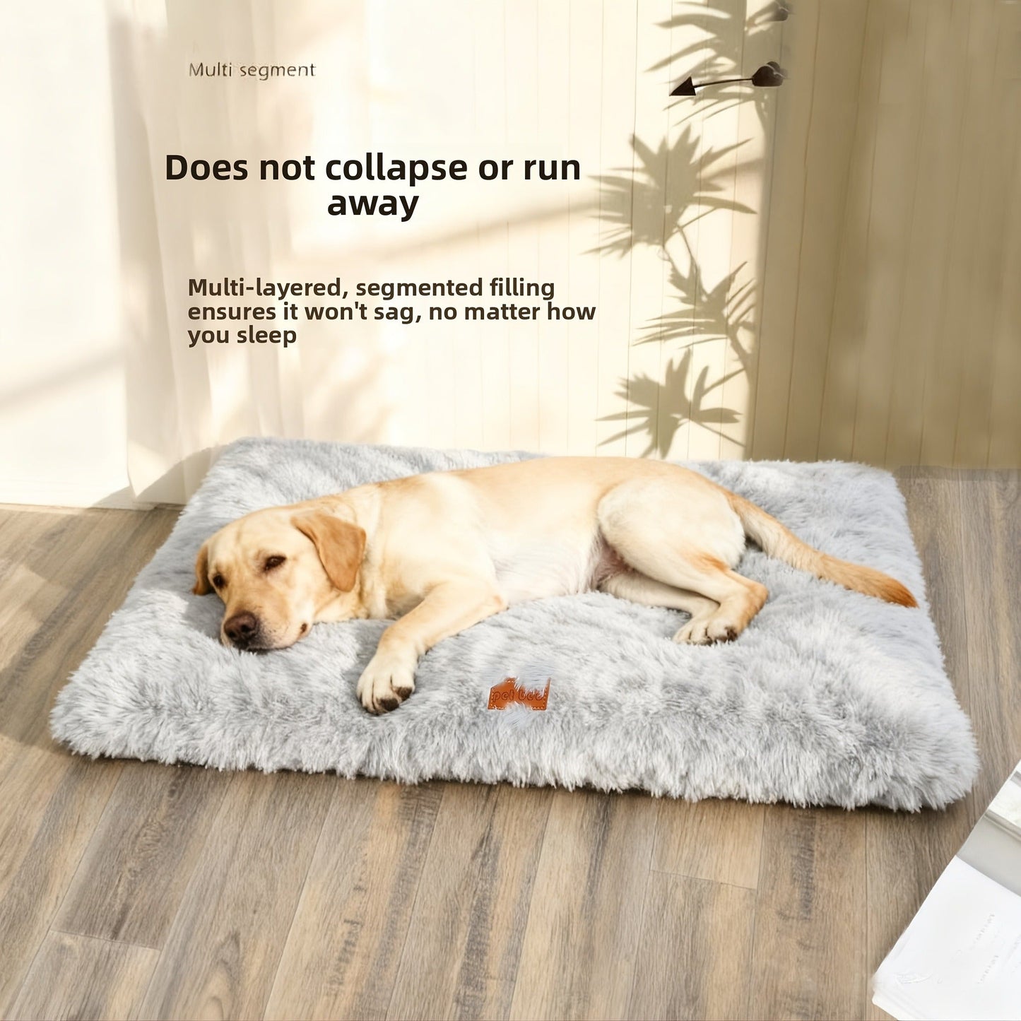 Fleece-Lined Dog Bed & Cat Mat – Thickened Warm Washable Square Pet Bedding for All Breeds | S, M, L, XL, XXL