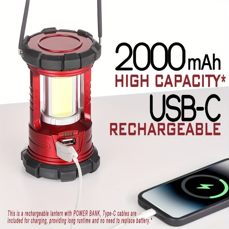 1500 Lumen Camping Lantern with Phone Charger – 2 Pack