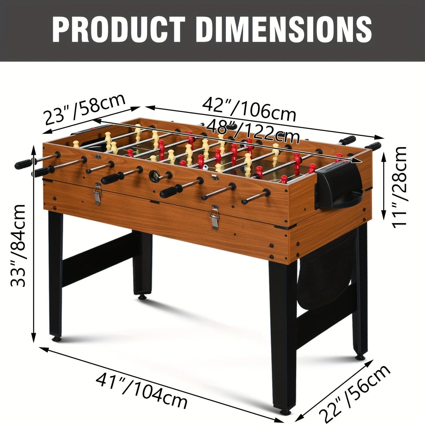 7-in-1 Multi Game Table Combo Set Foosball Hockey Ping Pong Billiards Chess for Home Game Room