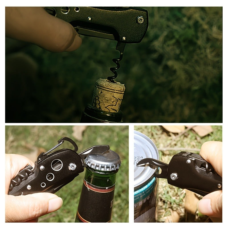 15-in-1 Multitool Pocket Knife – Folding Camping Survival Multi Tool with Screwdrivers & Saw