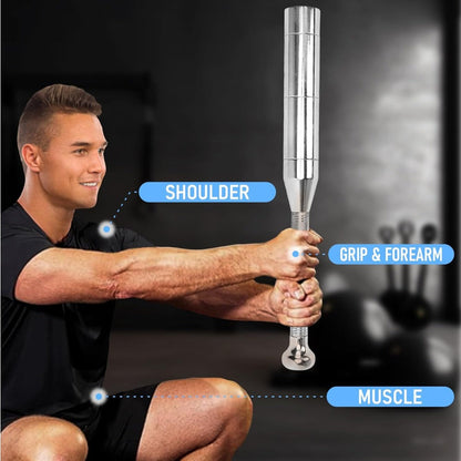 Adjustable Steel Club Bell Macebell Indian Club 6.5-17.5LB Strength Training Grip Power Workout for Men & Women