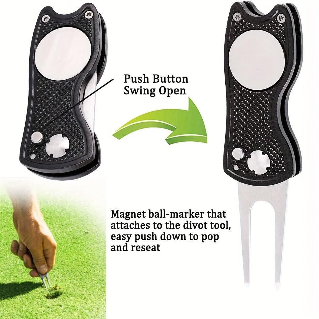 Golf Towel Set 5pcs Microfiber Waffle Towel Club Brush Divot Tool Retractable Carabiner Golf Cleaning Kit Gift for Men Women Golfers