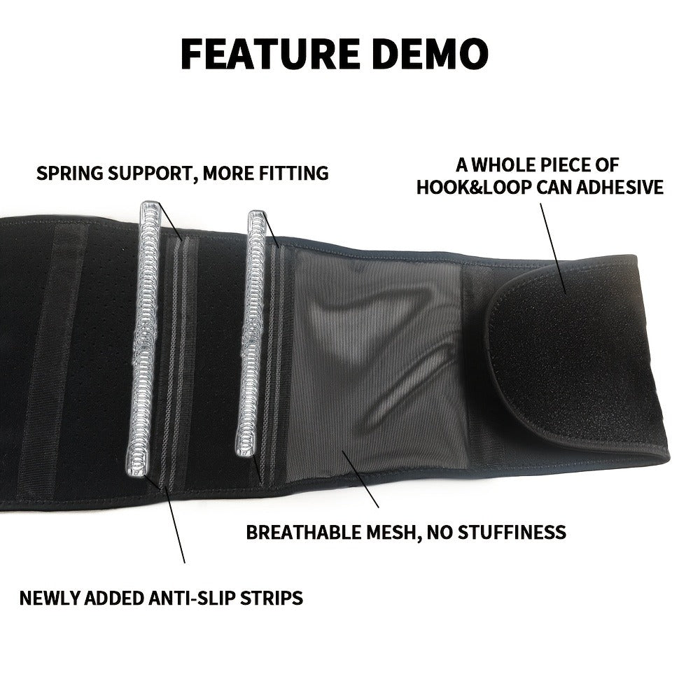 Weightlifting Belt for Men Women - Adjustable Gym Waist Support Belt with Hook-and-Loop Closure, Breathable Polyester Back Brace for Powerlifting, Deadlifts & Fitness Training, S/M/L
