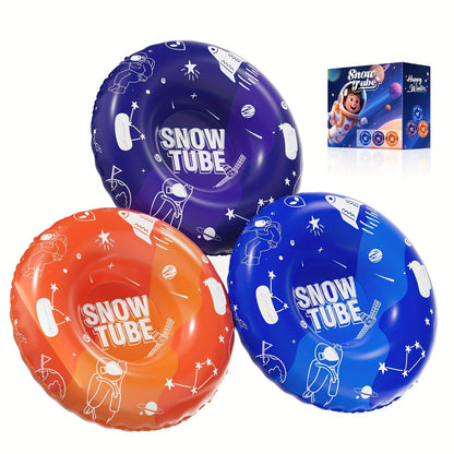 Snow Tubes for Adults 36 Inch 3-Pack – Extra-Large PVC Snow Sleds with 2 Dual Handles, Heavy-Duty Inflatable Snow Tubes for Hill Sledding, Ski Resort & Outdoor Winter Snow Sports