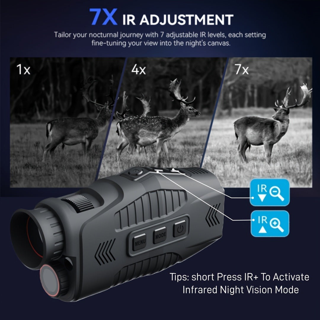 Night Vision Monocular with 850nm IR Illuminator, 5X Digital Zoom 2.5K FHD Camera 1.54" Display, Infrared Night Vision Scope for Hunting Camping Wildlife Surveillance, 2000mAh Battery 6Hr Runtime