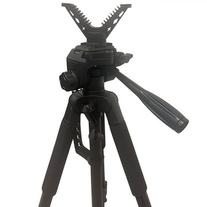 Adjustable V-Shape Shooting Tripod Stand 21-59 Inch, Heavy Duty Rifle Gun Rest Tripod for Outdoor Hunting Shooting Practice Photography, Portable Folding Bipod Tripod with V Yoke for Range and Field Use
