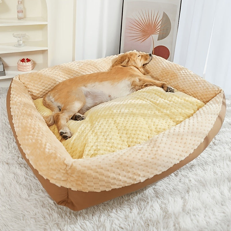 Orthopedic Dog Bed Luxury Extra Large Fluffy Winter Warm Pet Couch, Cat Sofa Kennel Cushion Pad for Small Medium Large Dogs Cats up to 110LB, 4 Sizes S to XL, Includes Cat Teaser Toy