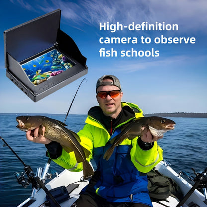 Underwater Fishing Camera with 4.3" HD Screen - Fish Finder with 140° Wide Angle Lens, Fish-Attracting Light, Shielded Cable for Ice Fishing, Lake & River, Gift for Fishing Enthusiasts