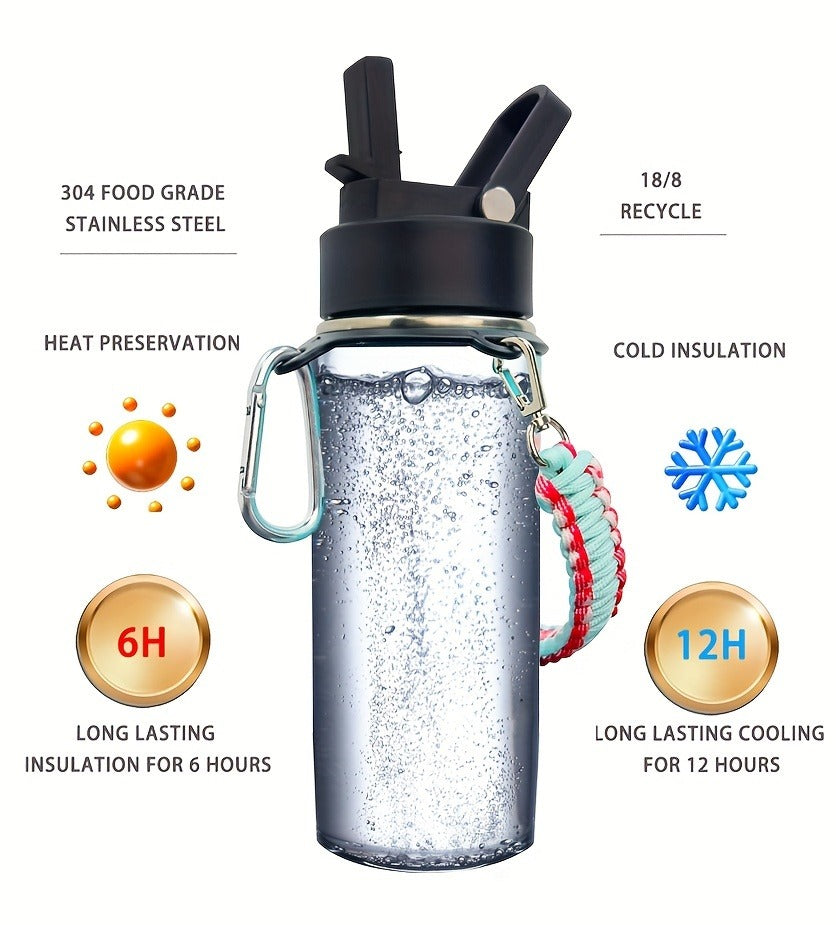 Insulated Water Bottle 16oz - Stainless Steel Vacuum Tumbler with Fun Printed Designs - Leak-Proof Kids & Teen Water Bottle, Perfect Gift for Students, Boys, Girls & Outdoor Activities