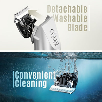 Pet Hair Clipper Cordless Adjustable Comb - Silent Low Noise Rechargeable Electric Dog Cat Grooming Scissors Set, Multiple Style Options, USB Charging Wireless Pet Trimmer for Dogs Cats