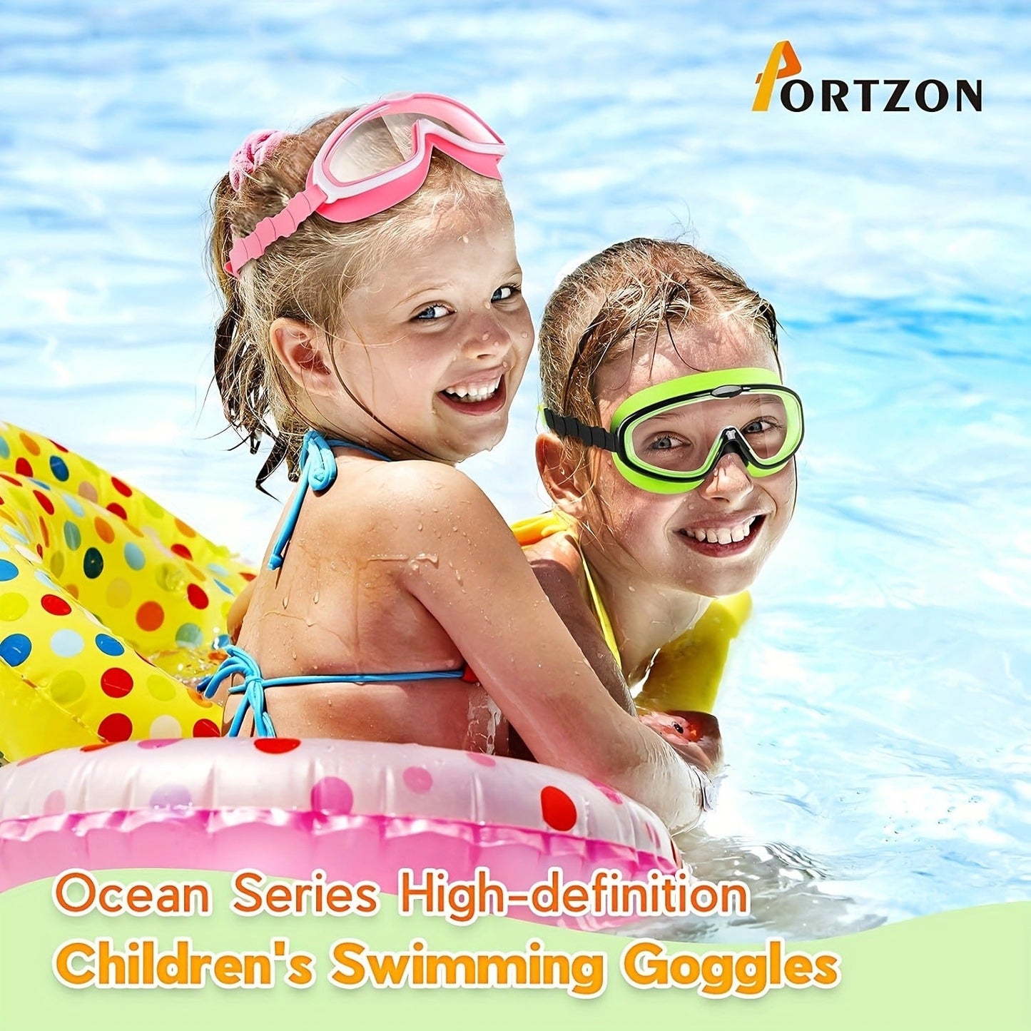 Anti-Fog Swimming Goggles No Leak Clear Vision – Crystal Green