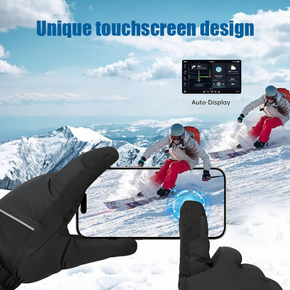 Rechargeable Heated Gloves 2x5000mAh – 3-Speed Temperature Control, Touchscreen Fingertips, Thermal Winter Gloves for Men & Women, Skiing, Hunting, Fishing, Cycling & Camping