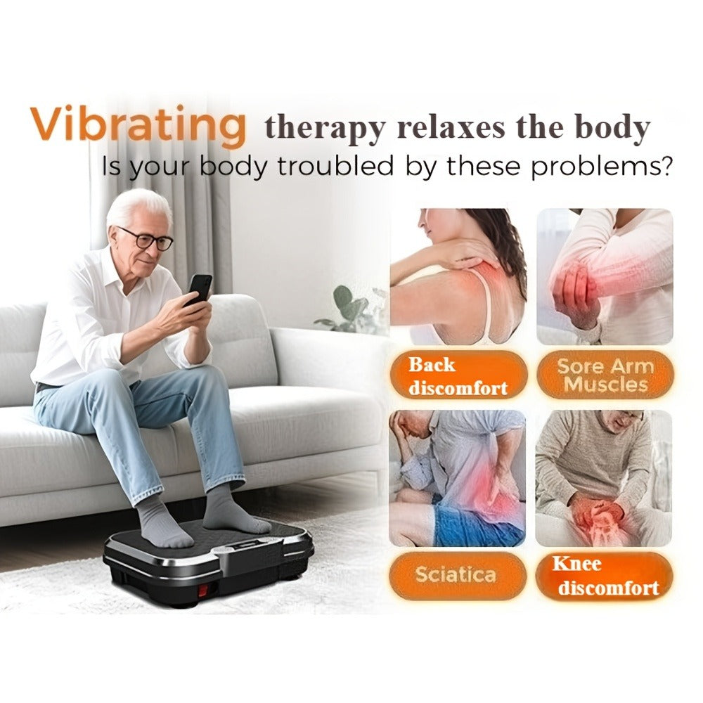 Vibration Plate Exercise Machine 2025 Upgraded – 400 lb Capacity, LED Touch Screen & Remote Control, 9 Preset Programs, Multiple Speed Levels, Whole Body Vibration Trainer for Home Gym Fitness, No Battery Required