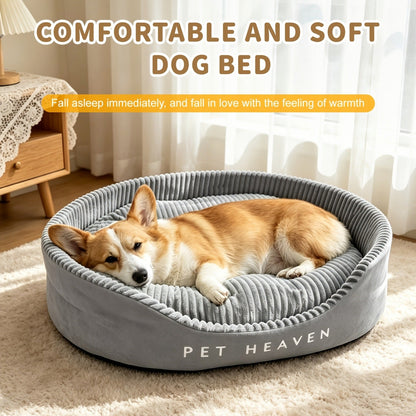 Furry Round Pet Bed for Dogs & Cats - Soft Warm Washable Dog Bed with Anti-Slip Base, Foldable Breathable Plush Cat Bed Mattress for Small Medium Large Pets, Indoor Dog Cage Pad, Sizes M-XXL