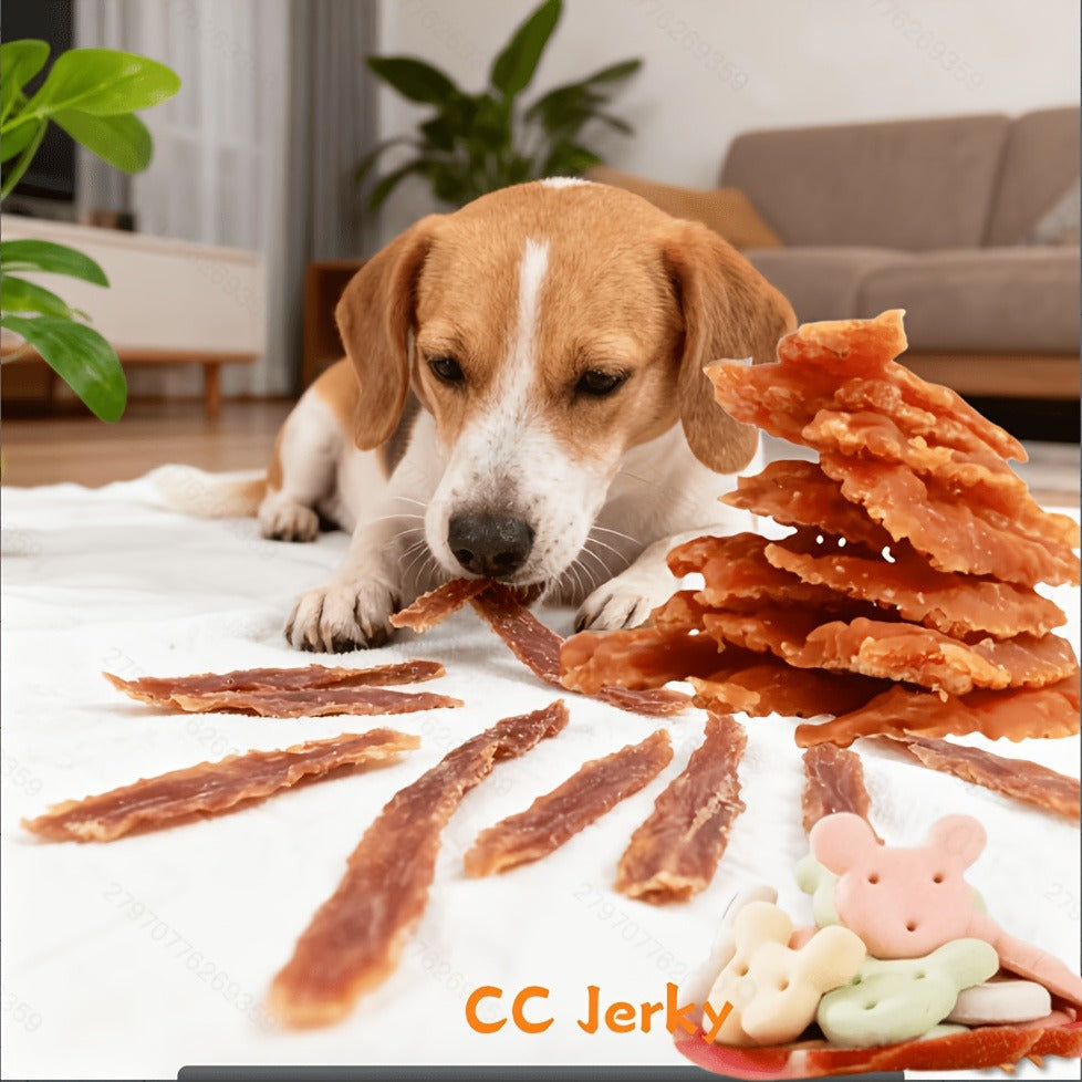 Dog Jerky Treats Chicken & Duck - High Protein Low Fat Natural Training Reward Snacks for Small Medium Large Dogs Easily Digestible