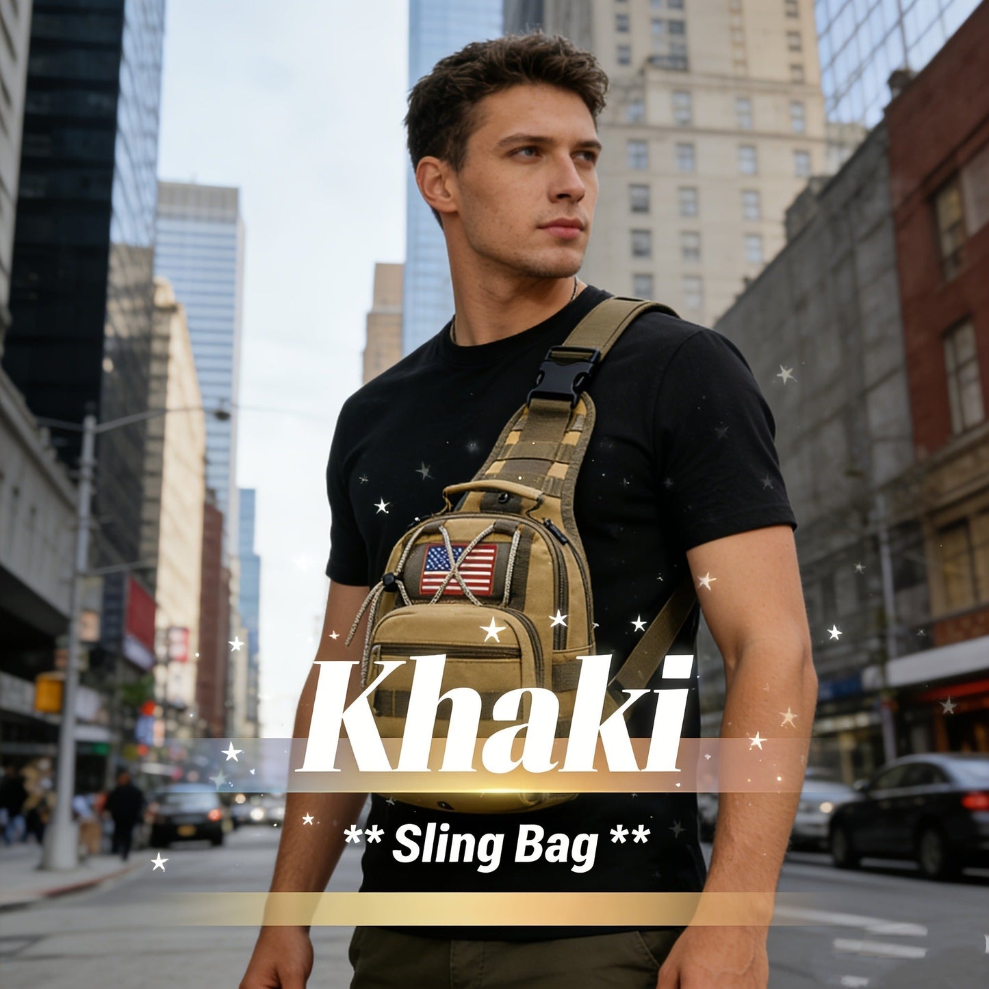 Tactical Sling Backpack Lightweight Military Shoulder Bag – Cycling, Sports, Travel & Daily Use, Zipper Closure, Available in Green, Black, Khaki, Desert, Grey & Jungle Camo