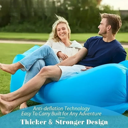 Inflatable Air Sofa Outdoor Camping Lounger 440LB Heavy Duty Quick Inflate Portable Lazy Bag Sofa Bed with Carry Bag Lightweight Compact for Beach Hiking Music Festival Travel 6 Colors