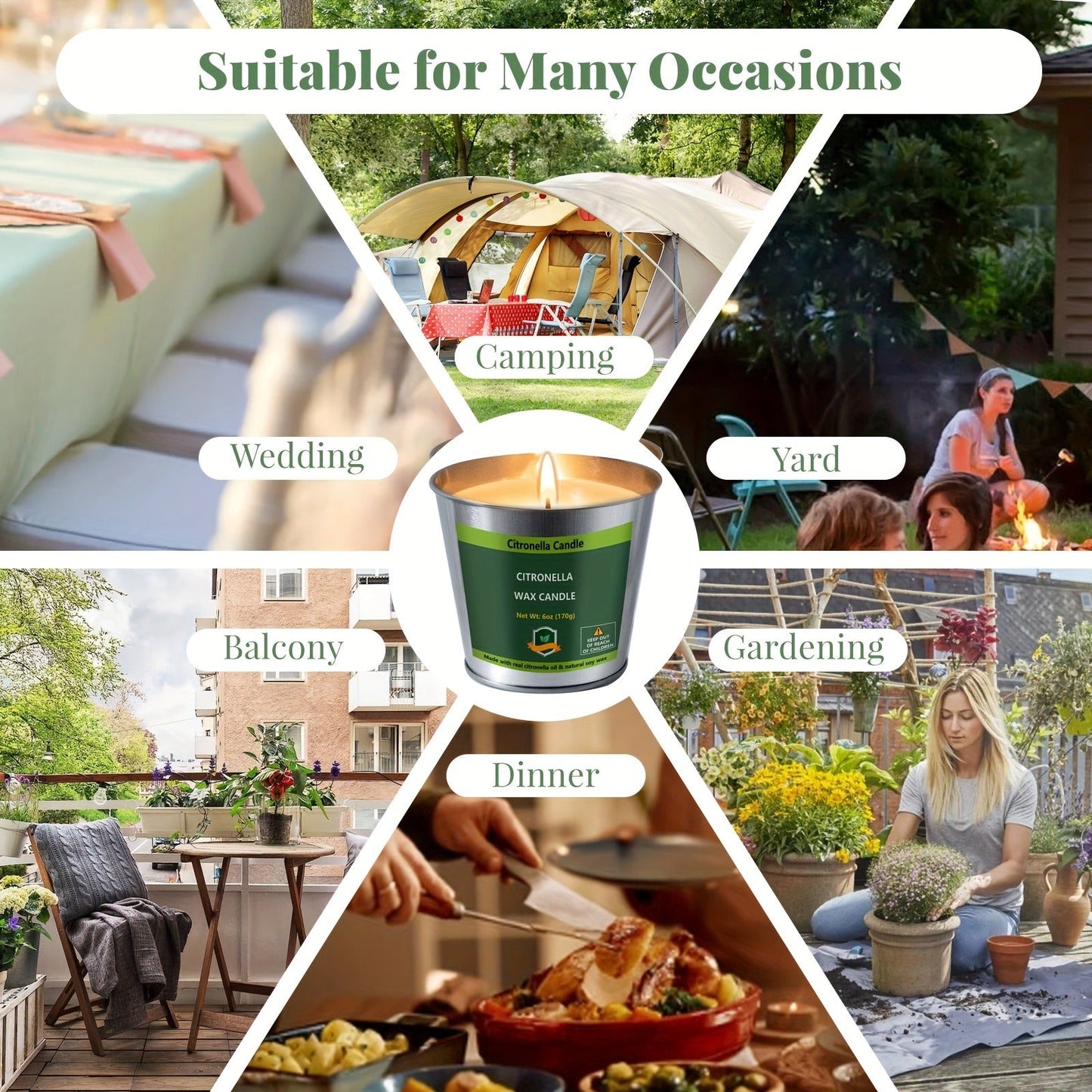 Citronella Candles Set 4 Pack Outdoor Indoor Bug Repellent Candles for Patio BBQ Garden Yard Camping Party Deck Holiday Gift Fall Candles Mosquito Repellent