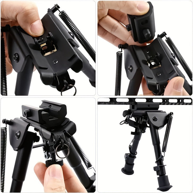 Aluminum Alloy Tactical Rifle Bipod – Adjustable 6-9 Inch Spring Return Legs, M-LOK Compatible, Collapsible Shooting Support for Hunting & Range