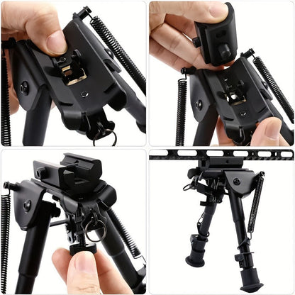 Aluminum Alloy Tactical Rifle Bipod – Adjustable 6-9 Inch Spring Return Legs, M-LOK Compatible, Collapsible Shooting Support for Hunting & Range