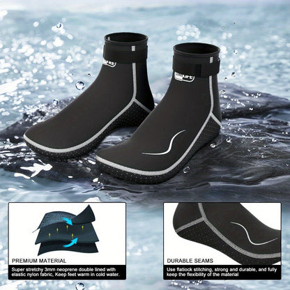 Neoprene Wetsuit Socks 3.5mm – High & Low Cut Water Booties, Non-Slip Anti-Abrasion for Diving Snorkeling Kayaking Beach Volleyball Surfing, S-XXL