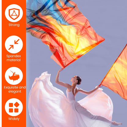 Praise Dance Flags with Scalable Rods – Rectangle Worship Set