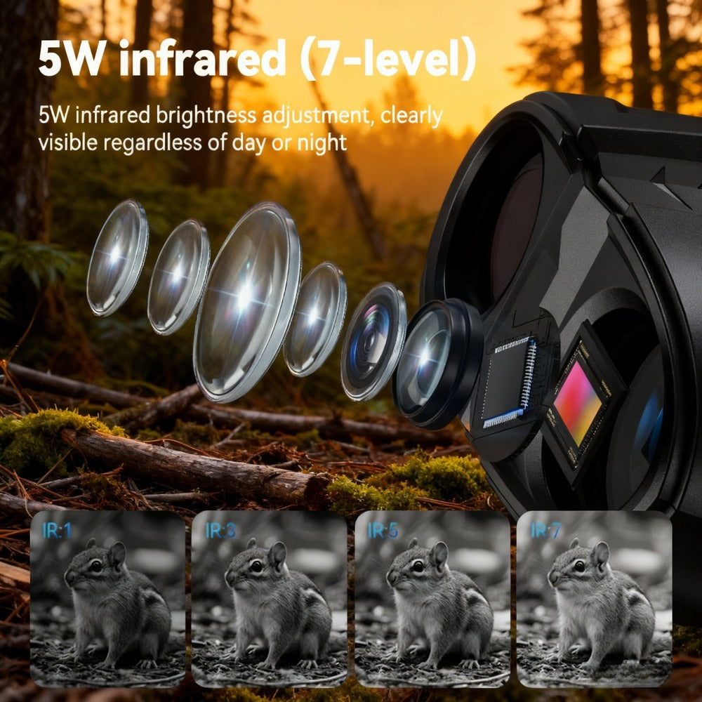 Night Vision Goggles 2K Ultra HD – 5W IR Binoculars with 2.8" IPS Screen, 10X Optical Zoom, 2600ft Range & 2000mAh Rechargeable Battery | Hunting, Camping, Security & Surveillance